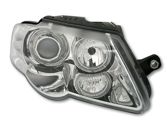 Kristalni farovi Angel Eyes VW PASSAT B6 / 3C  (2005+)  - hrom
