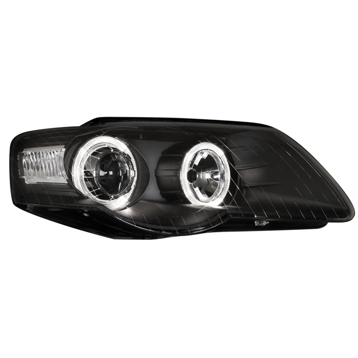 Kristalni farovi Angel Eyes VW PASSAT B6 / 3C  (2005+)  - crni