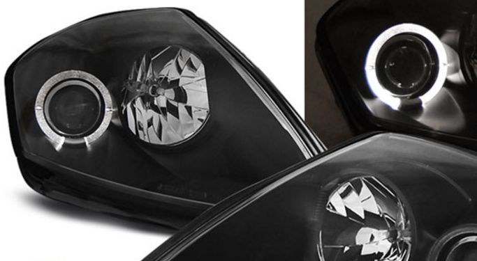 Kristalni farovi Angel Eyes Mitsubishi Eclipse (2000-2005) -  crni