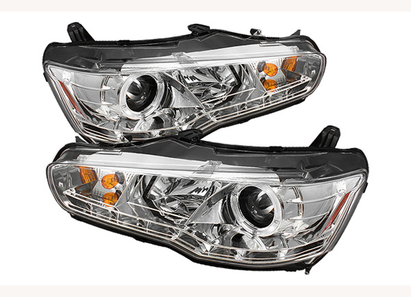 Kristalni farovi Devil Eyes Mitsubishi Lancer (2008-2011) - hrom