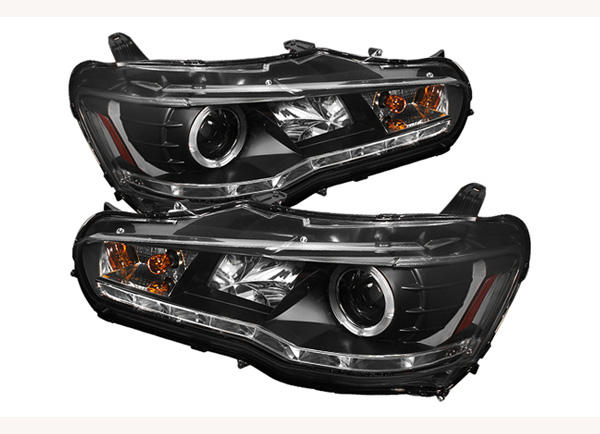 Kristalni farovi Devil Eyes Mitsubishi Lancer (2008-2011) - crni