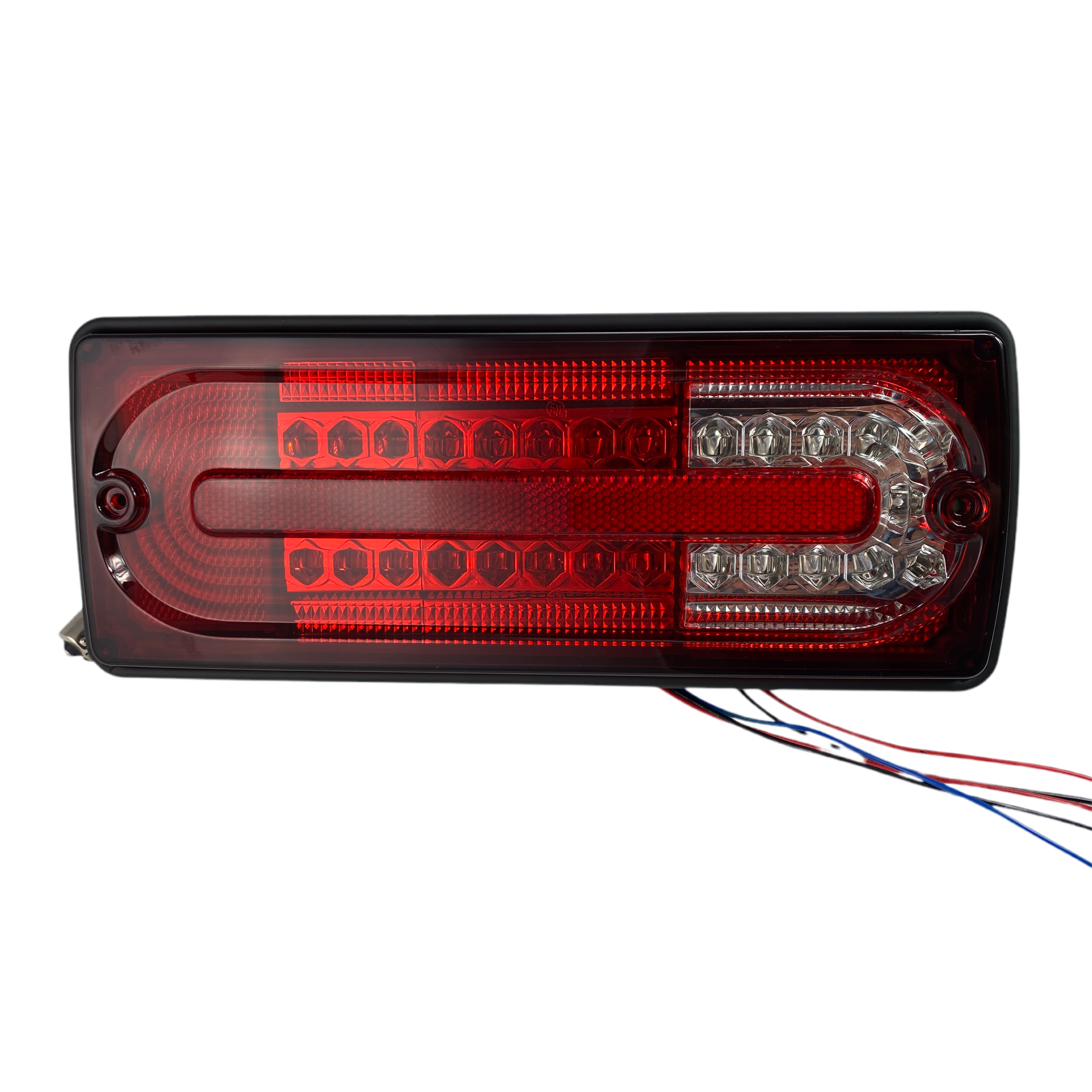 Kristalna LED štop svetla Mercedes W461 / W463 G-CLASS (1990-2012) - crvena / hrom