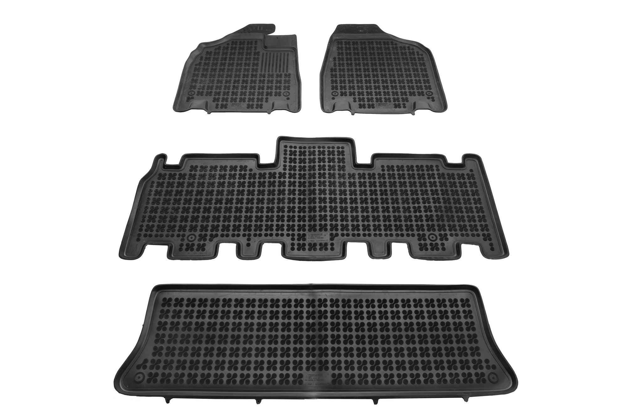 Tipske patosnice Rezaw-Plast gumene KIA Carnival (2004+) - 7 sedista - kadice