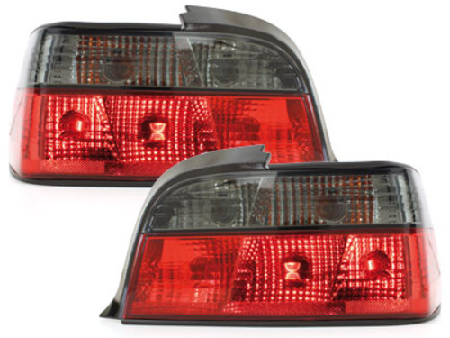 Kristalna štop svetla BMW E36 (91-99) Limuzina -  crvena / zatamnjena