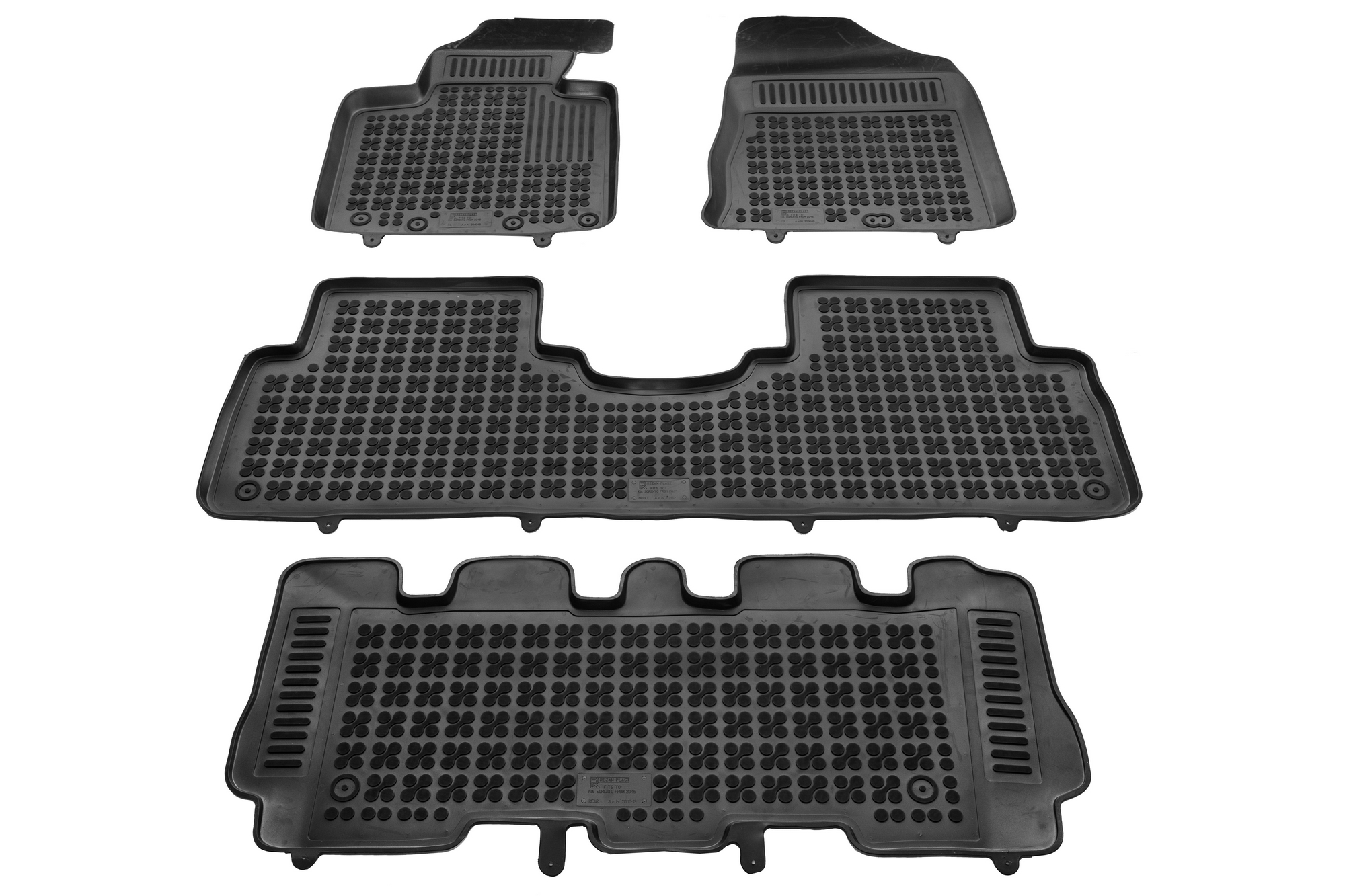 Tipske patosnice Rezaw-Plast gumene Kia Sorento III (2015+) - 7 seats - kadice