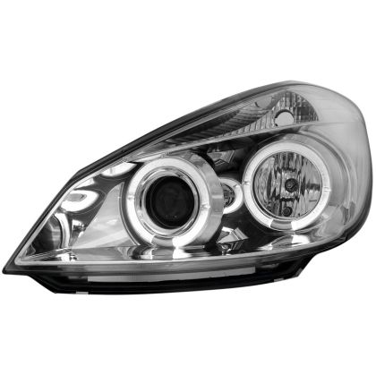 Kristalni farovi Angel Eyes RENAULT CLIO III (2005+) - hrom