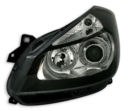 Kristalni farovi Angel Eyes RENAULT CLIO III (2005+) - crni