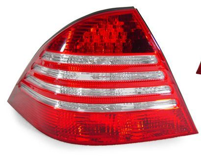 Kristalna LED štop svetla Mercedes  W220 S-Class (98-05)  - crvena / hrom
